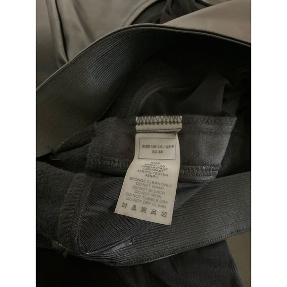 *MANIERE DE VOIR Women Faux Leather/Sheer Pants NEW Black size US 6 - Picture 9 of 13